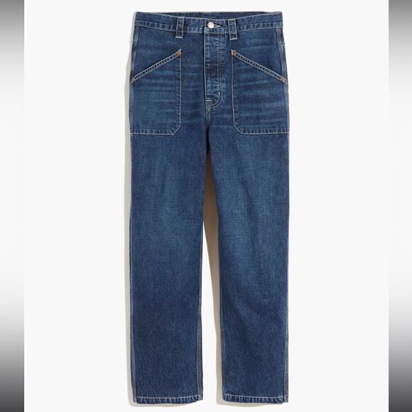 Madewell (Rivet and Thread) Relaxed Straight Jeans in Fiske Wash size 26 - Picture 1 of 16